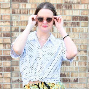 Black and White Polka Dot Button Down